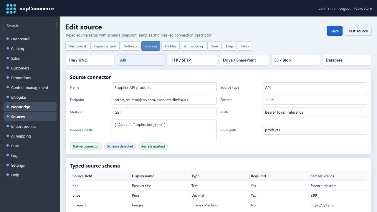 NopBridge source editor